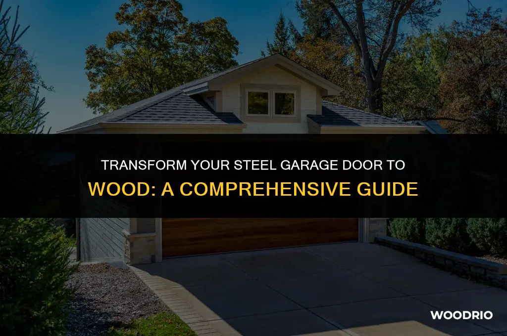how to convert steel garage door to wood
