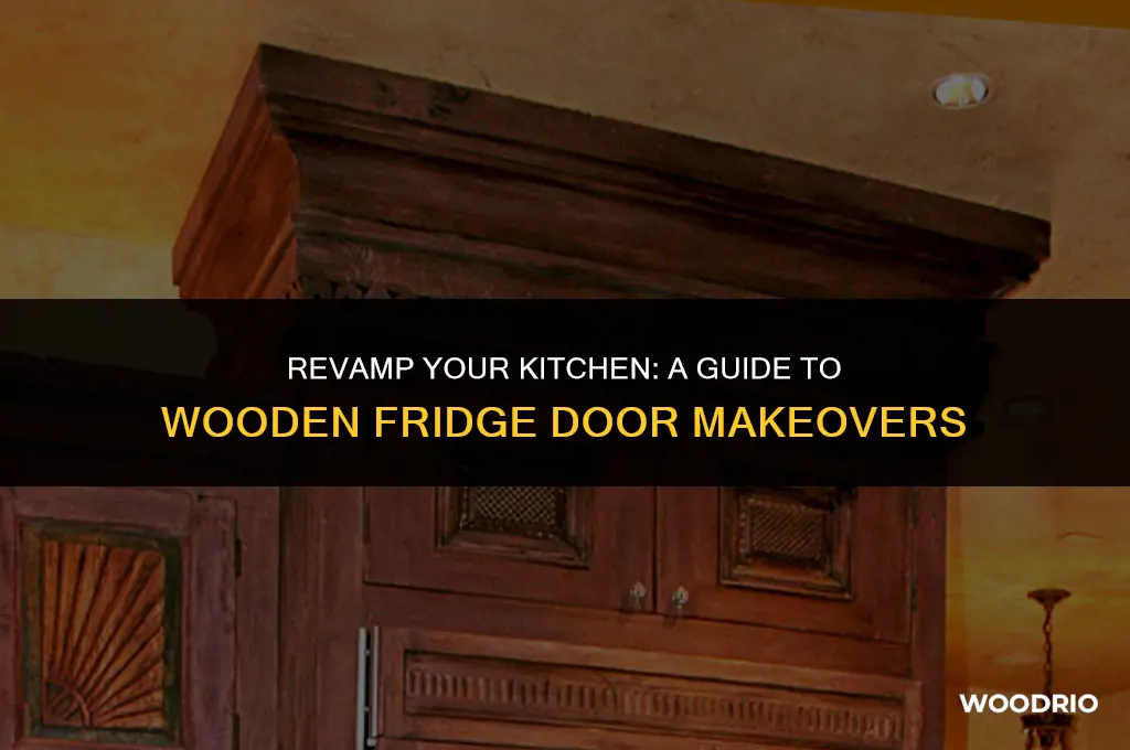how to cover a fridge door with wood