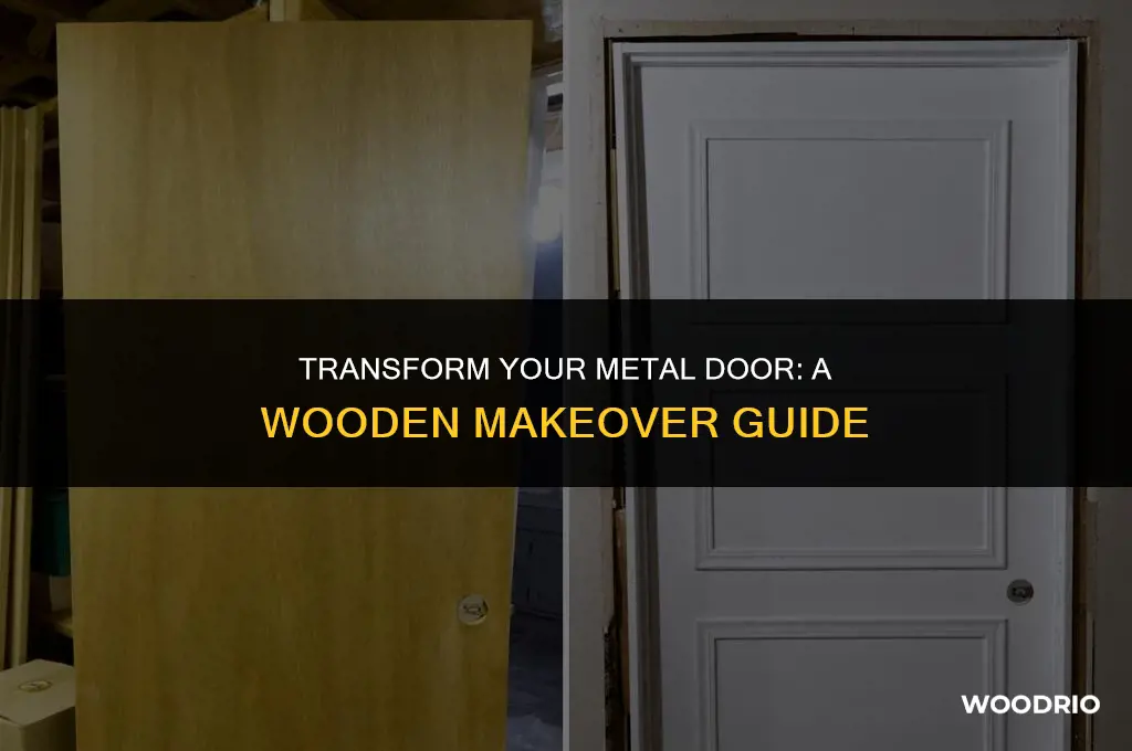 how to cover a metal door with wood