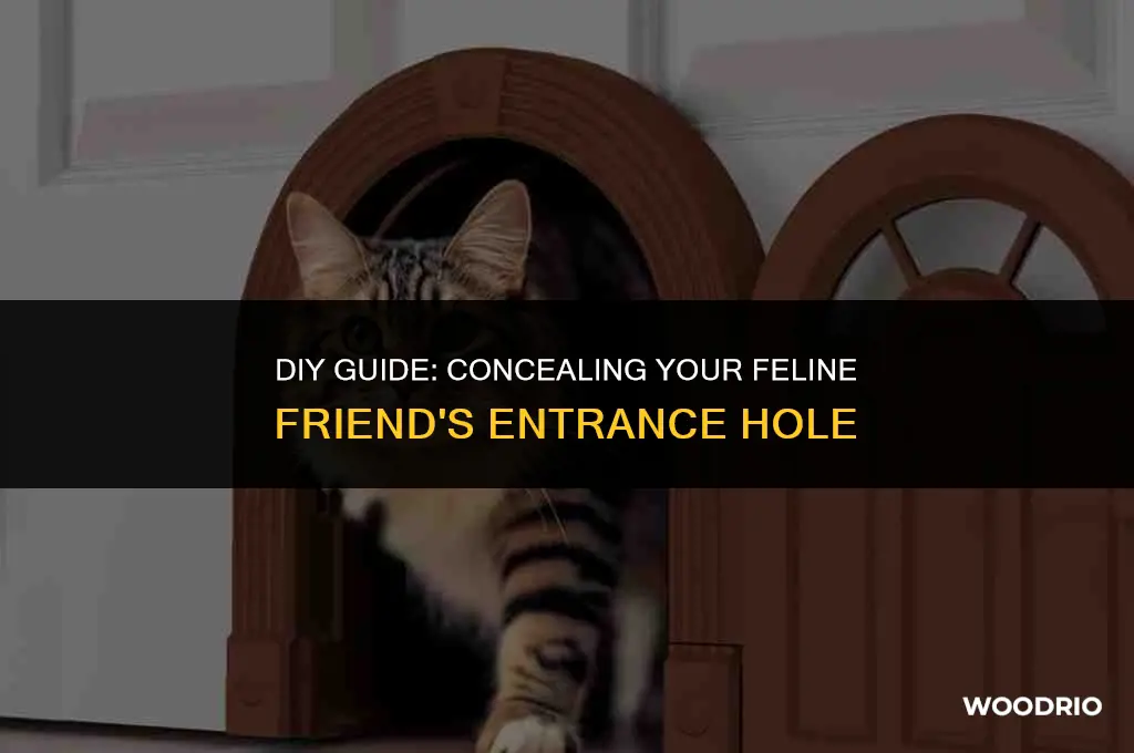 how to cover a wooden cat door hole