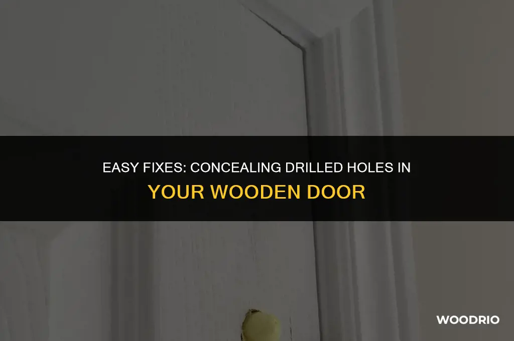 how to cover drilled holes in wooden door