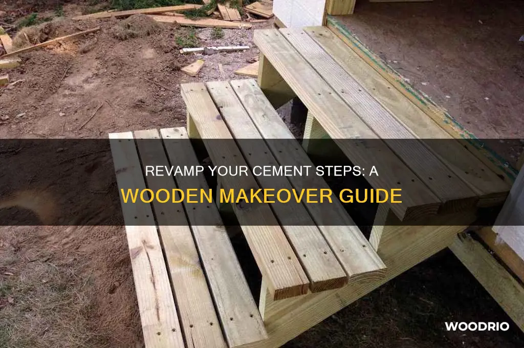 how to cover old cement steps with wood