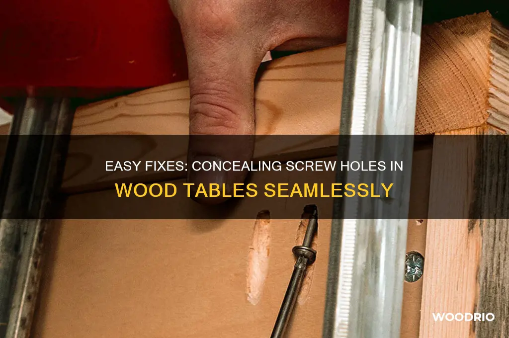 how to cover screw holes in wood tables