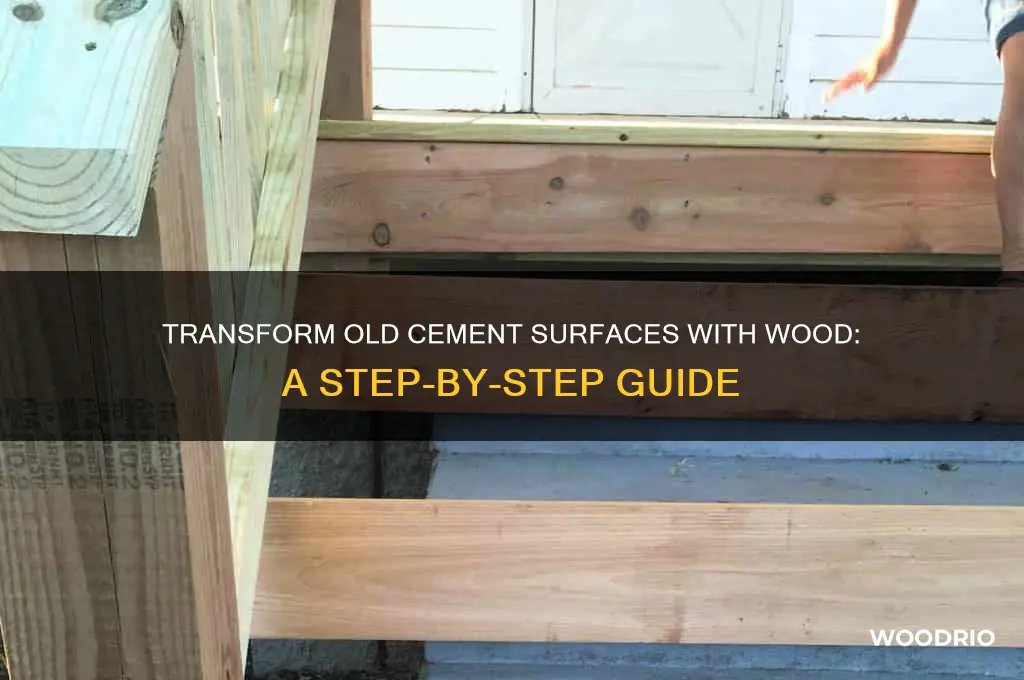 how to cover up old cement with wood