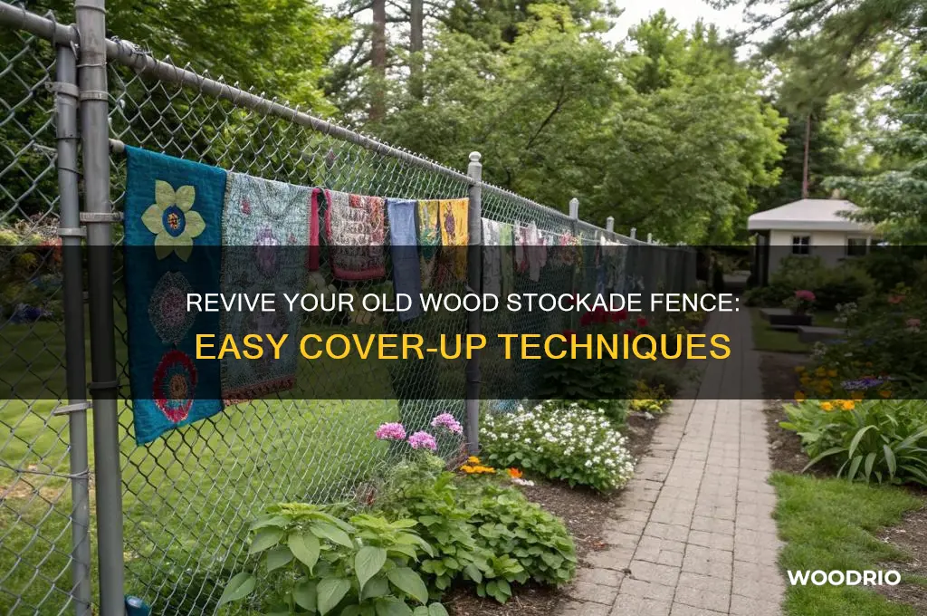 how to cover up old wood stocade fence
