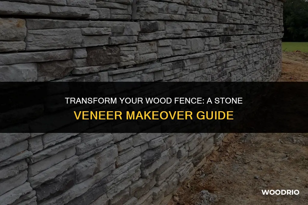 how to cover wood fence with stone