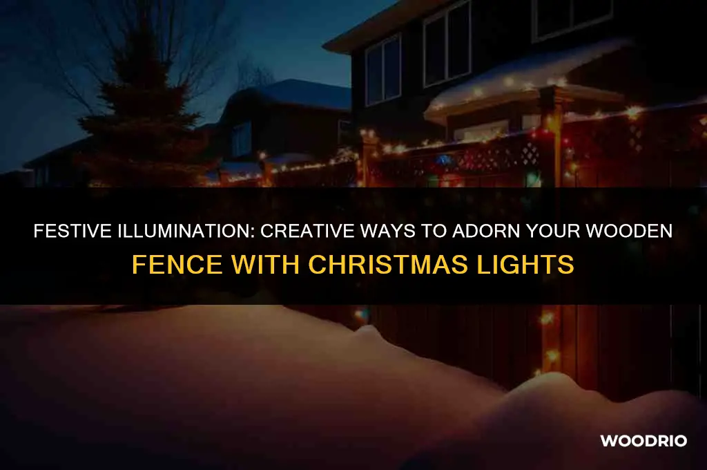 how to decorate a wooden fence with christmas lights