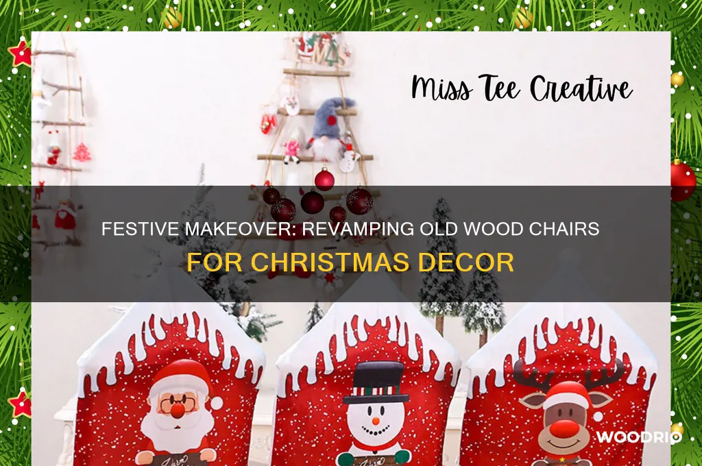 how to decorate and old wood chair for christmas