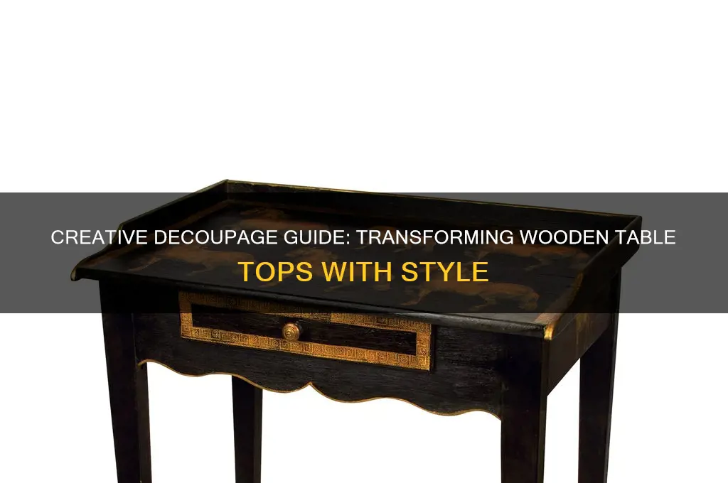 how to decoupage a wooden table top
