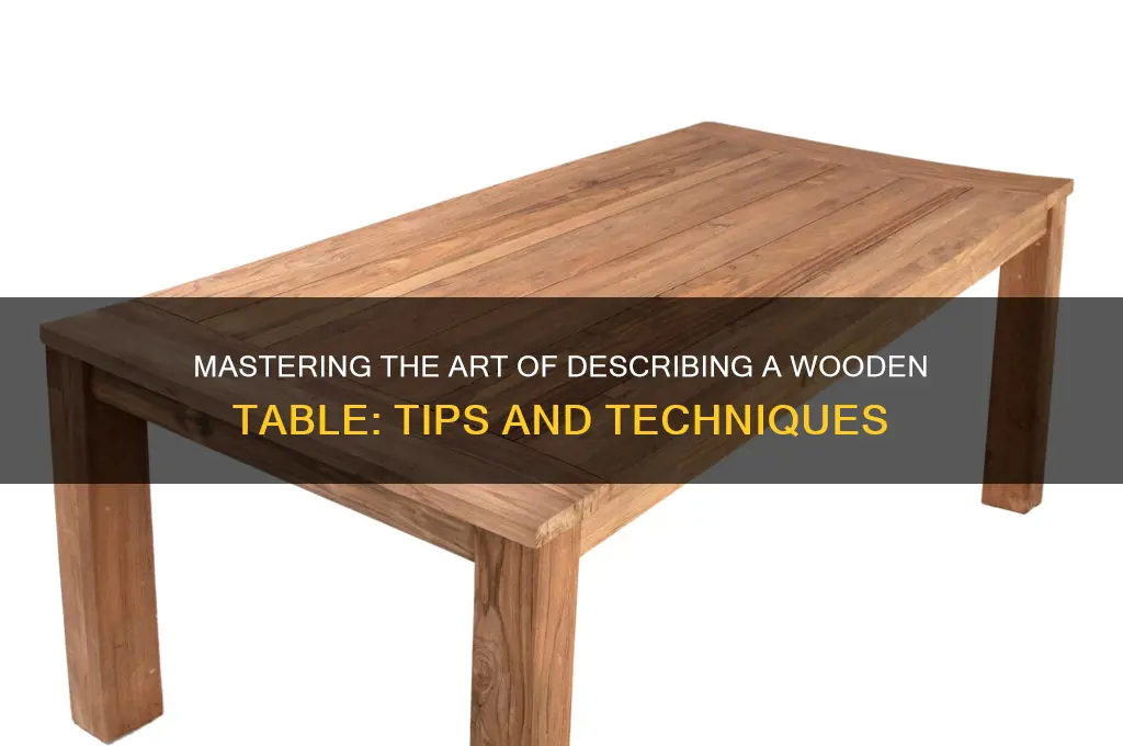 how to describe a wooden table