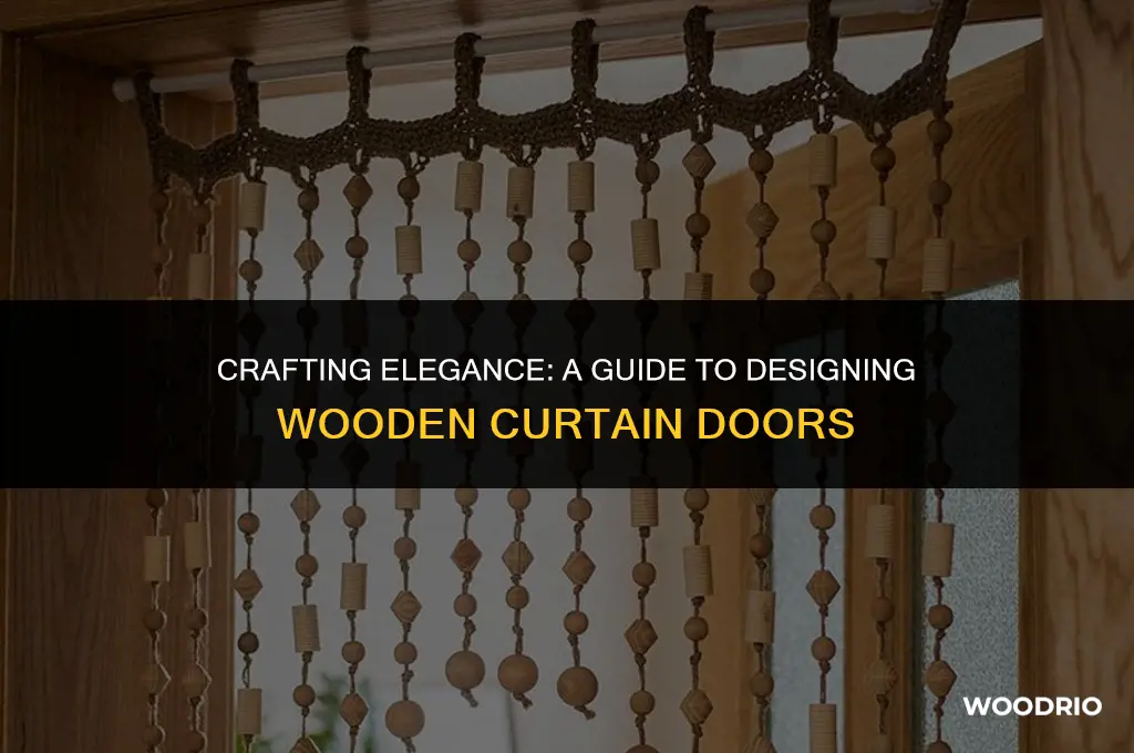 how to design wood curtain door