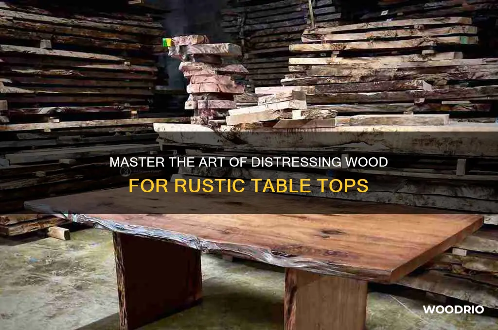 how to destress wood for a table top