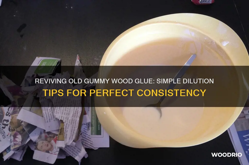 how to dilute old gummy wood glue