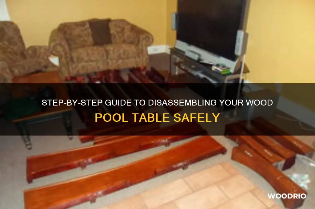 how to disassemble a wood pool table