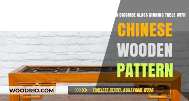 Elegant Glass Dining Table with Intricate Chinese Wooden Pattern Design