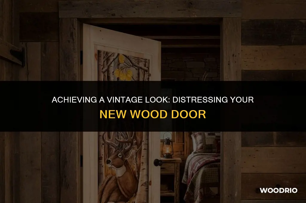 how to distress a new wood door
