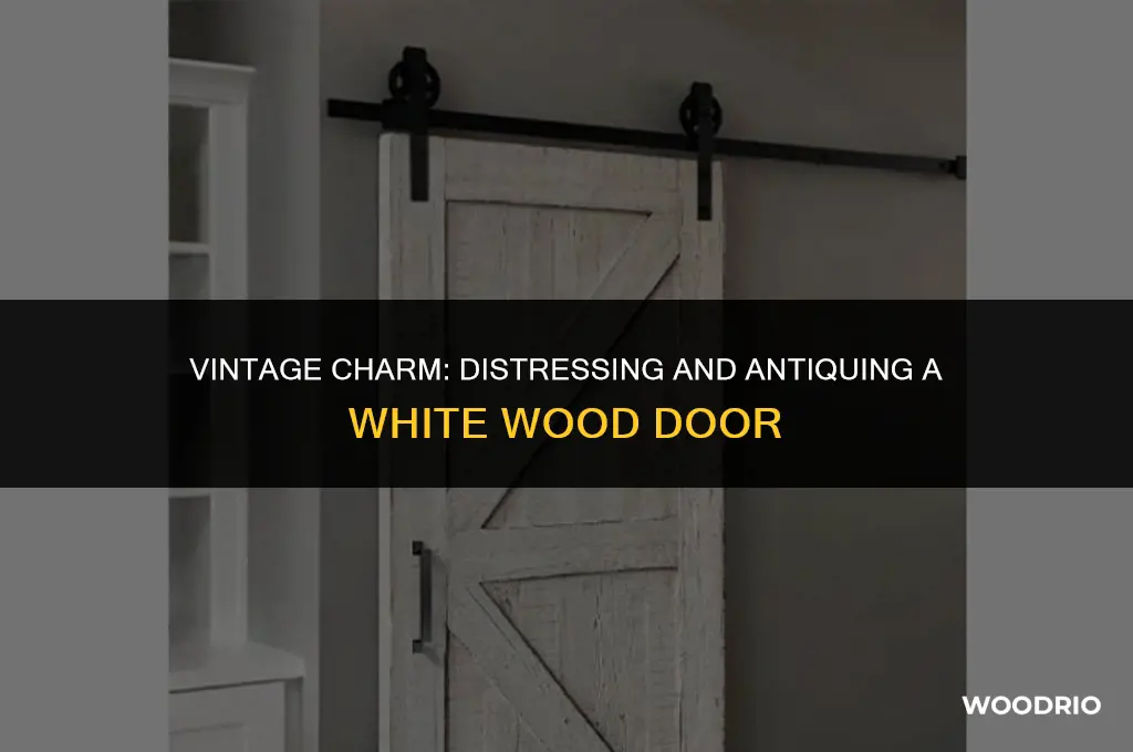 how to distress and antique white wood door