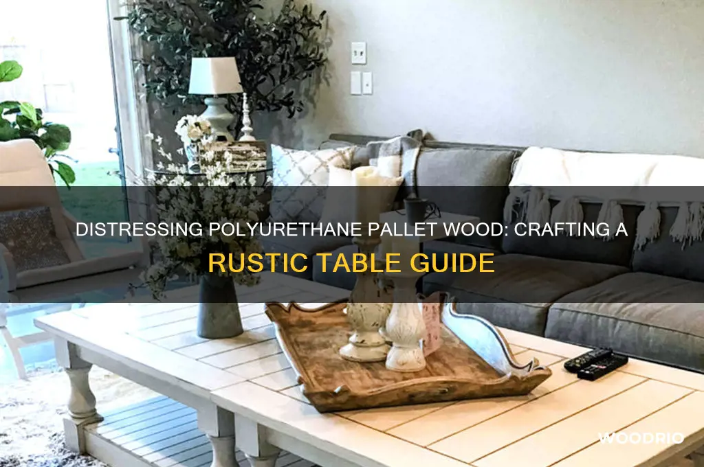 how to distress polyurethane pallet wood for a table