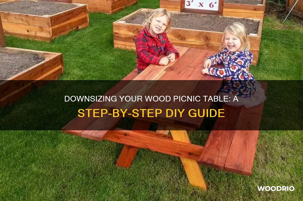 how to downsize a wood picnic table