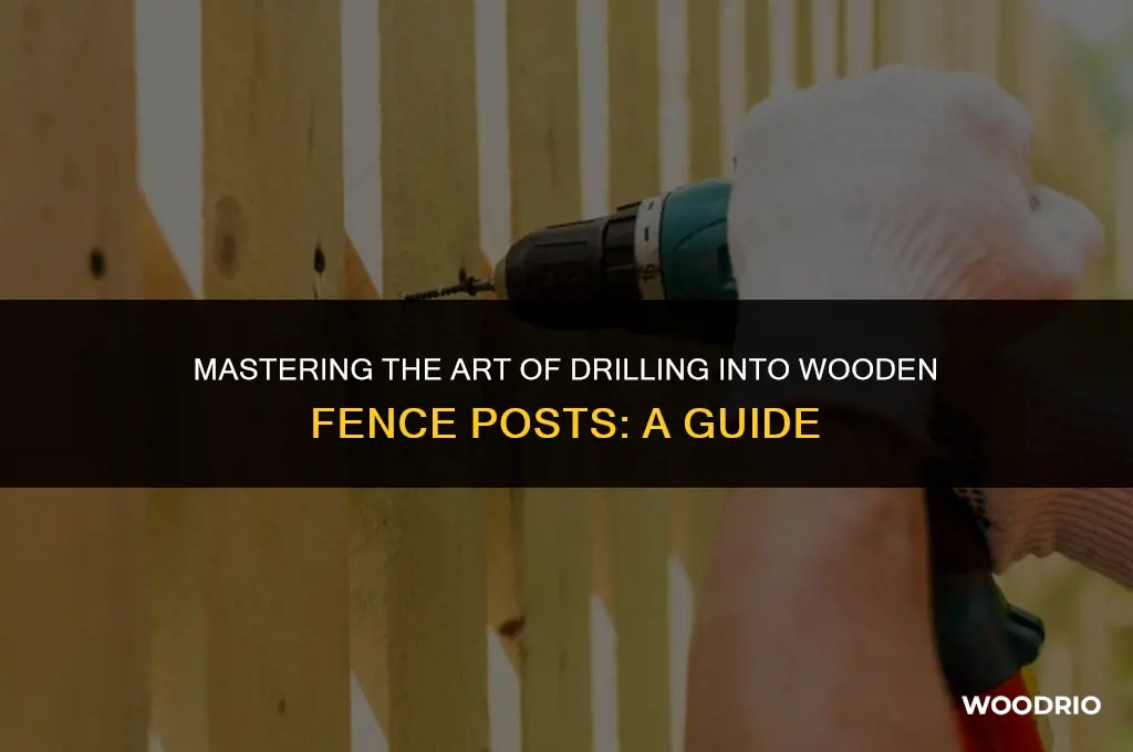 how to drill into wooden fence post