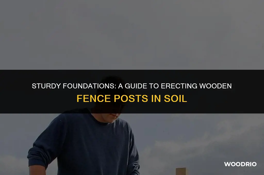 how to erect wooden fence posts in soil