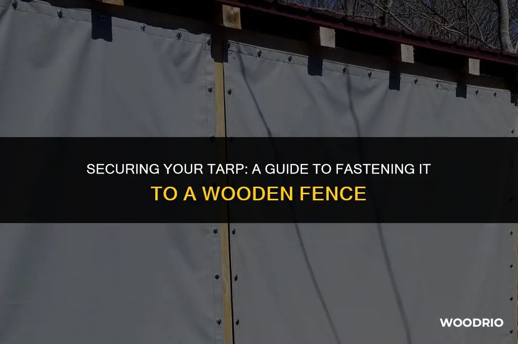 how to fasten a tarp to a wood fence