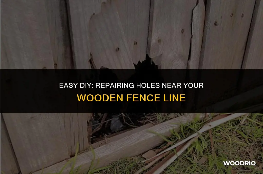 how to fill a hole near wooden fence line