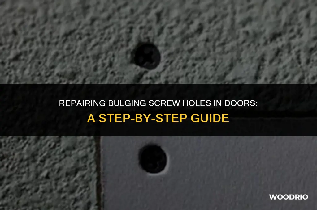 how to fill bulging wood screw holes in doors