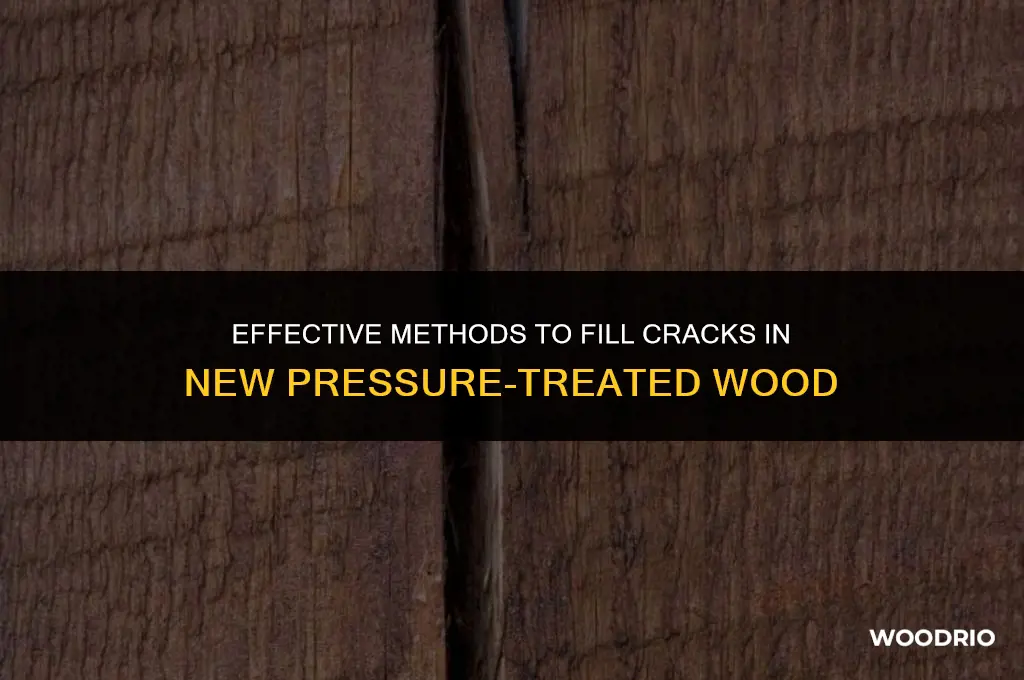 how to fill cracks in new pressure treated wood
