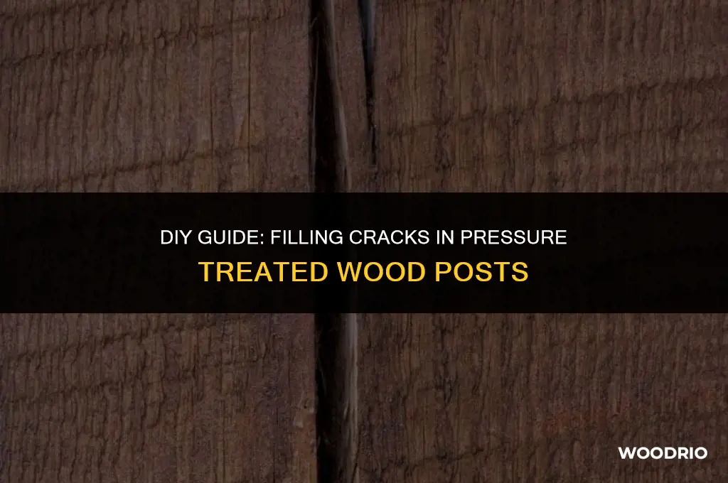 how to fill cracks in pressure treated wood posts
