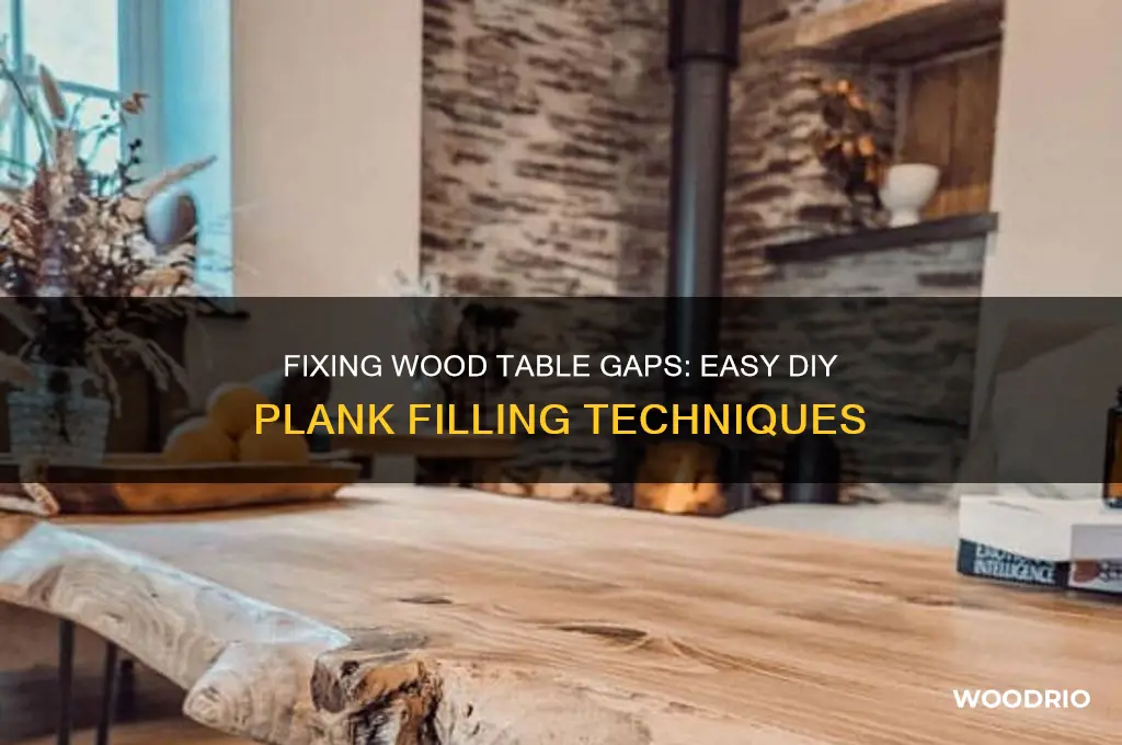 how to fill gaps between wood table planks