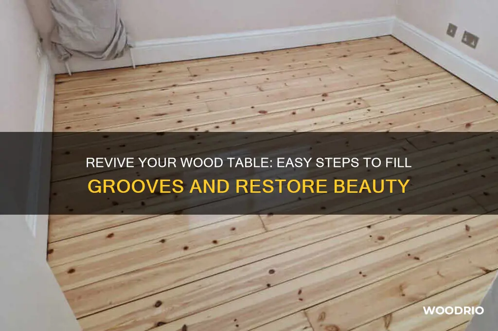 how to fill grooves in wood table