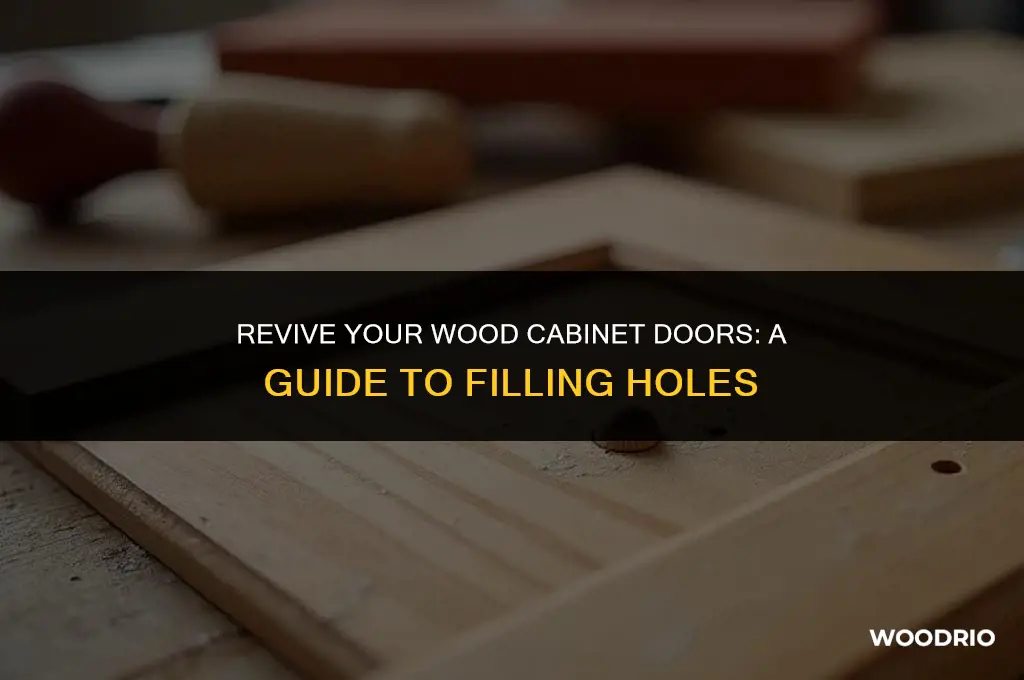 how to fill holes in wood cabinet doors