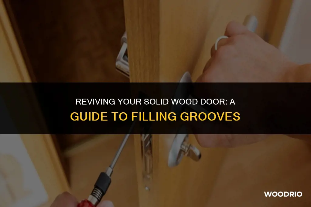 how to fill in grooves on a solid wood door