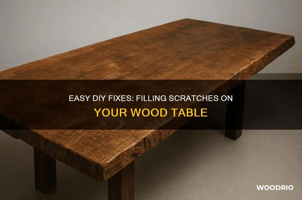 how to fill in scratches on wood table