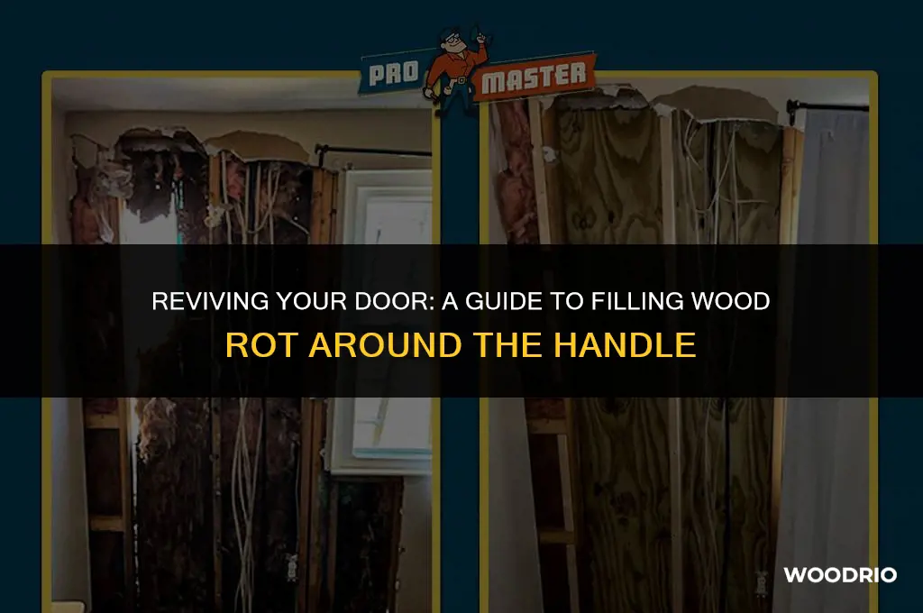how to fill wood rot around door handle
