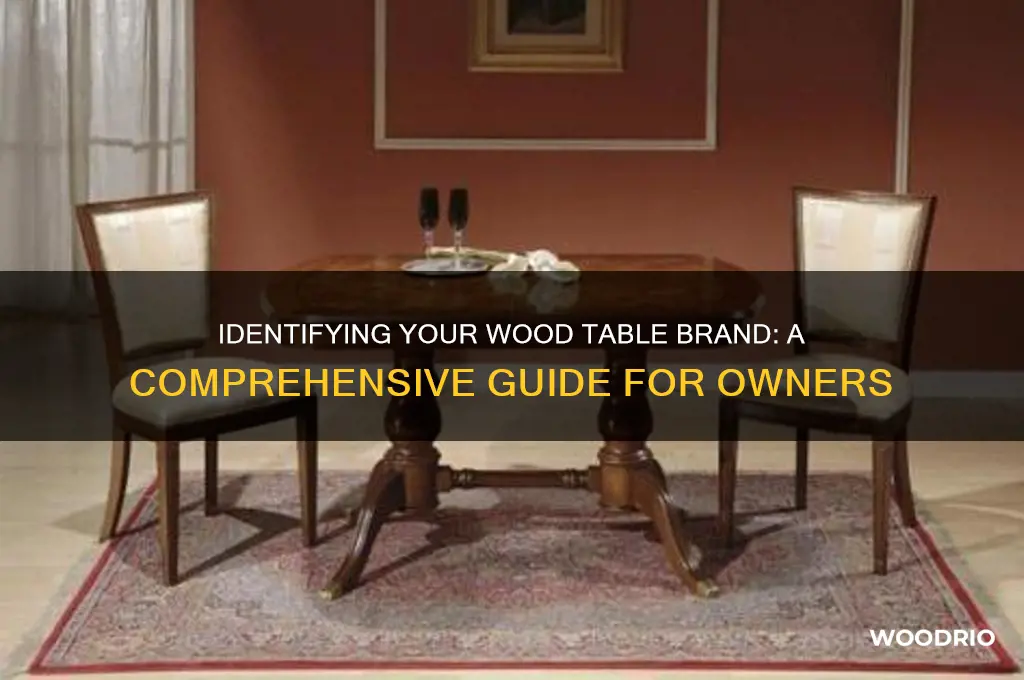 how to find brand of wood table