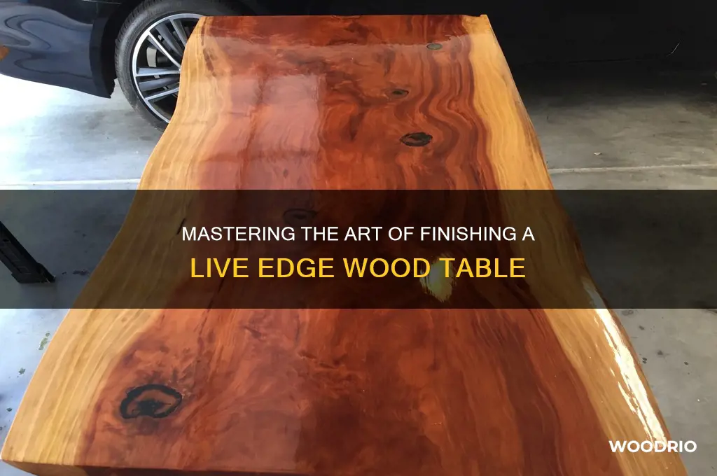how to finish a live edge wood table