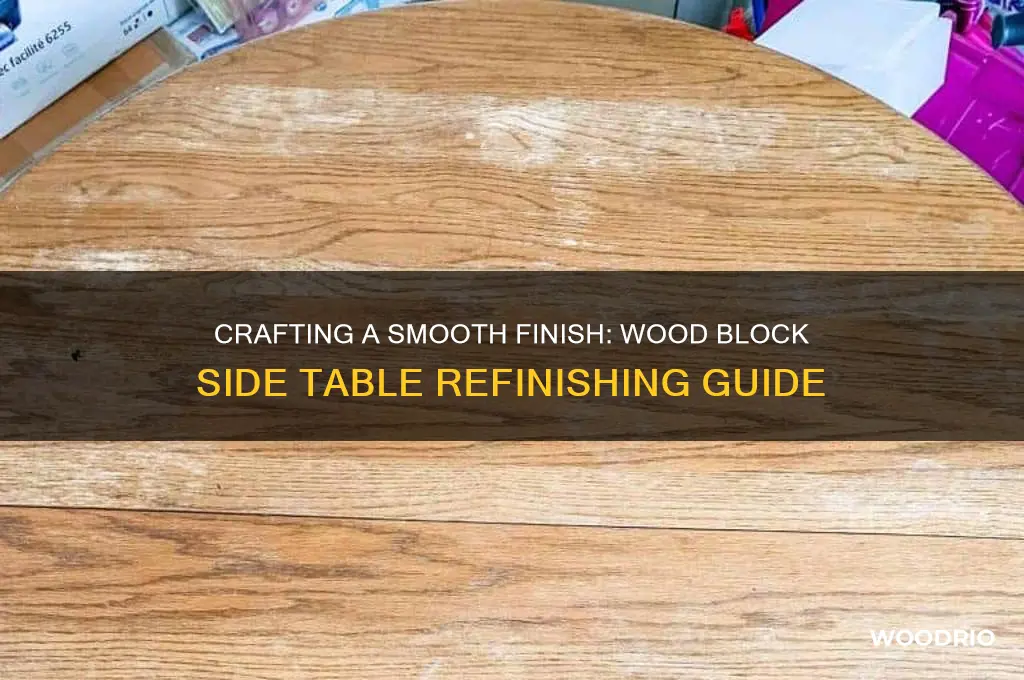 how to finish wood block side table