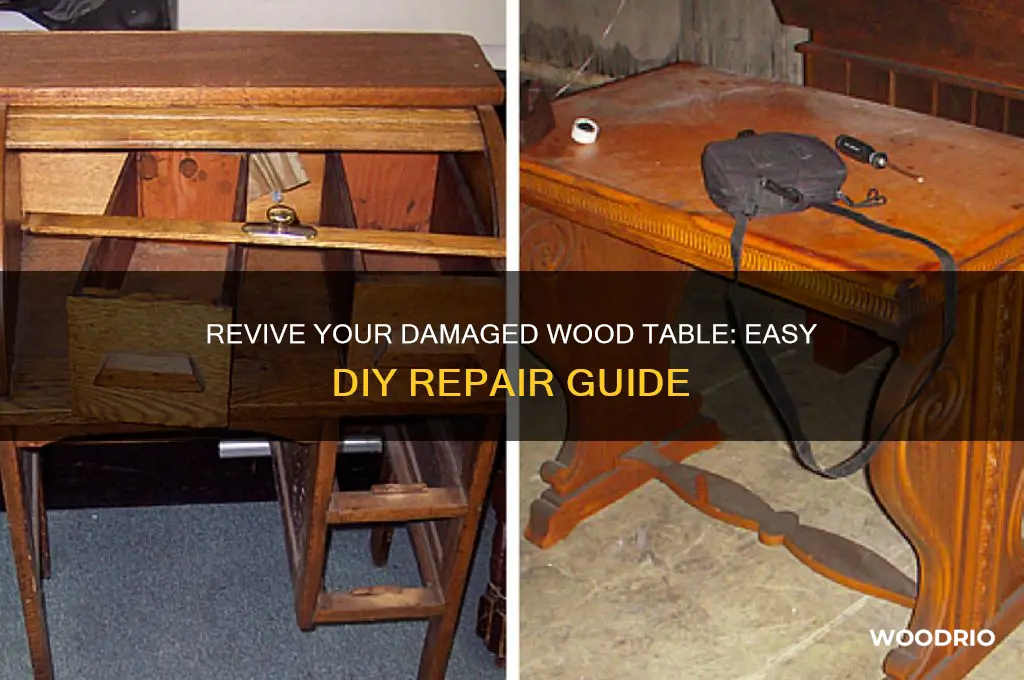 how to fix a damg wood table