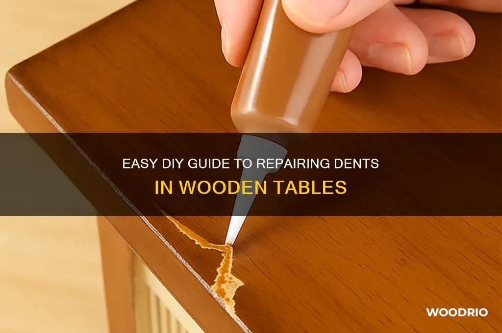 how to fix a dent in a wood table