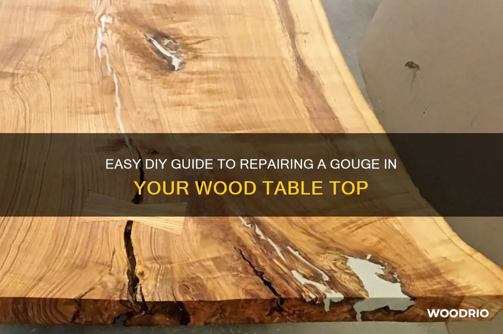 how to fix a gouge in the wood table top
