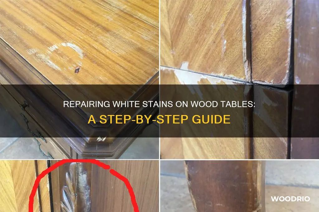 how to fix a white spot on a wood table