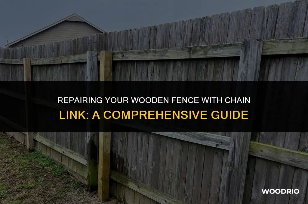 how to fix a wooden fence with chain link