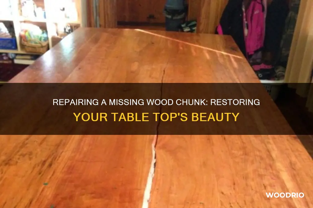 how to fix chunk of wood missing from table top