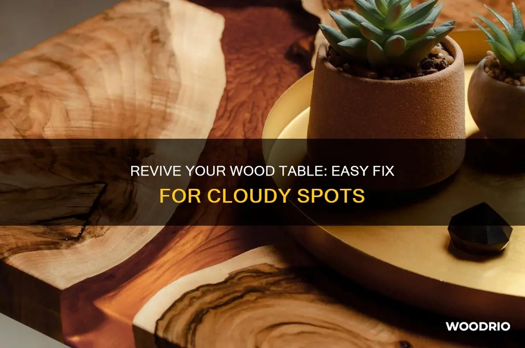 how to fix cloudy spot on wood table