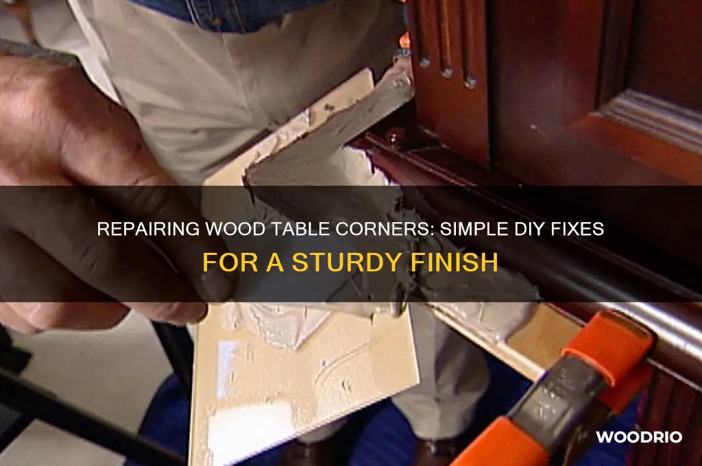how to fix corners of wood table