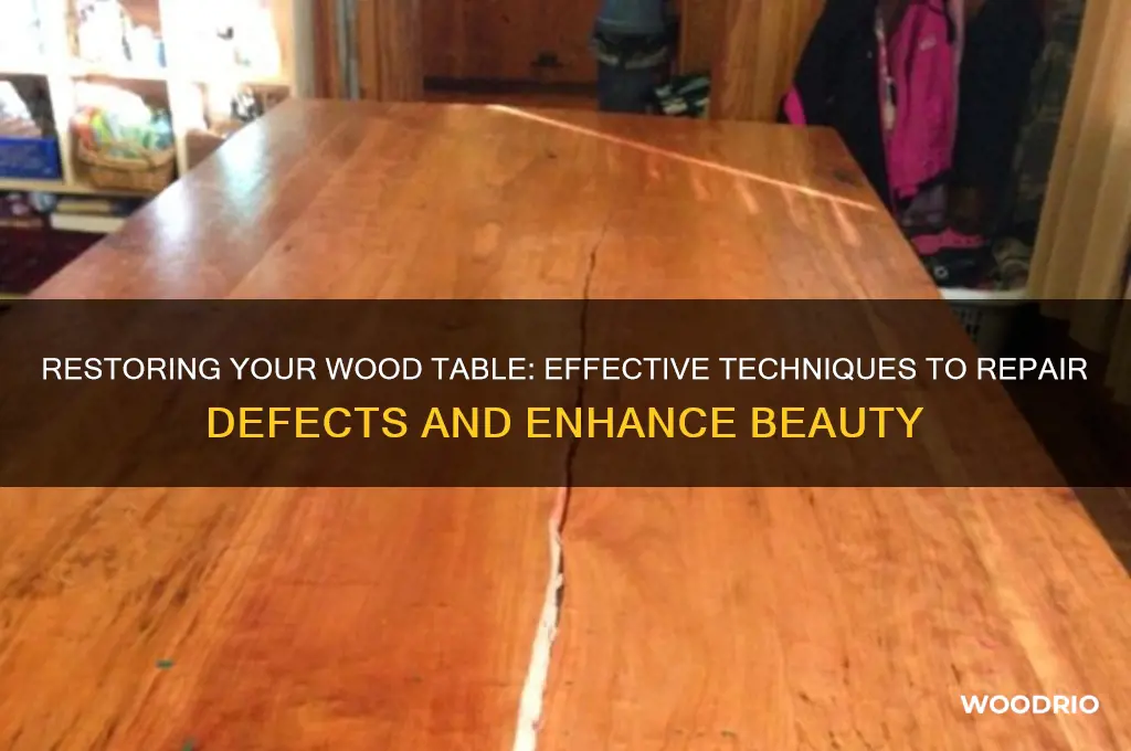 how to fix defects in a wood table