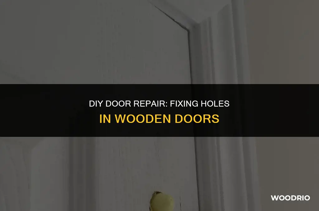 how to fix hole in door wood