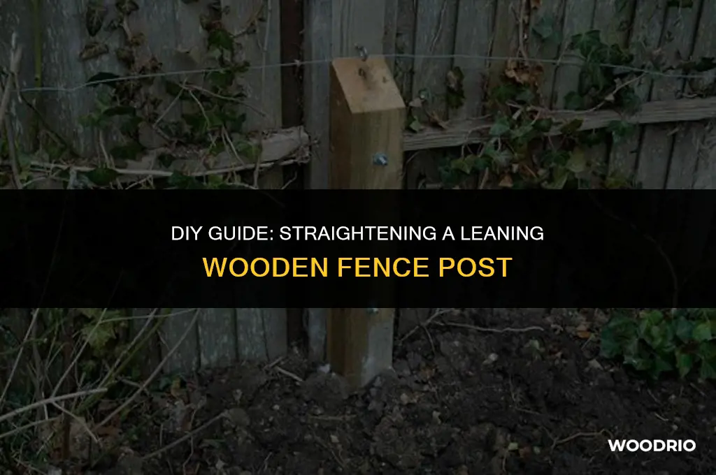 how to fix leaning wooden fence post